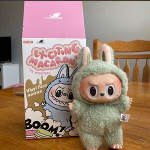 Popmart The Monsters Labubu Exciting Macaron Vinyl Plush Keychain Green Grape